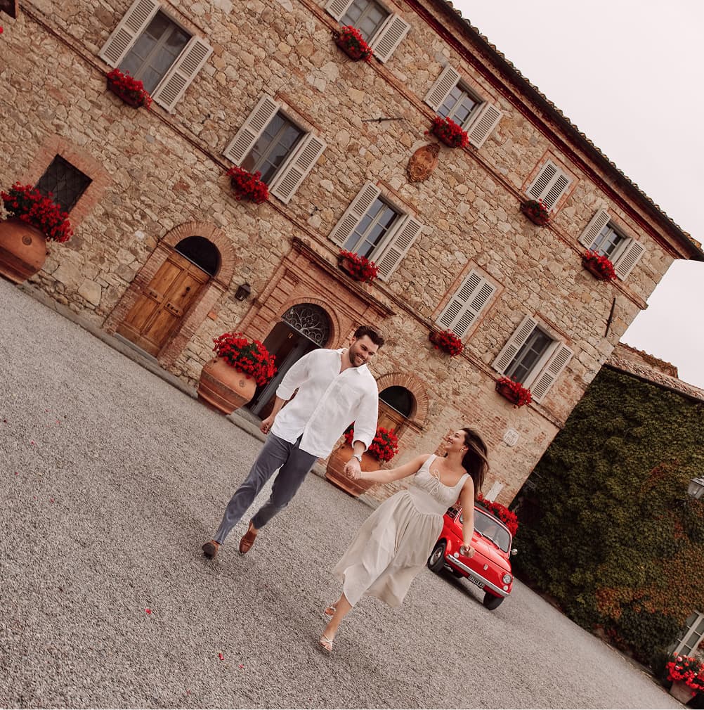 Arden and Matt walking hand in hand